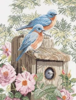 Lanarte PN-0008325 Blaue Vögel Im Garten Kreuzstichpackung 3 Lanarte PN-0008325 Blaue Vögel Im Garten Kreuzstichpackung