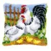 Vervaco PN-0148984 Knüpfkissen Hühnerfamilie Auf Dem Bauernhof