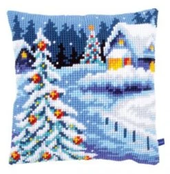 Vervaco PN-0154633 Kreuzstichkissen Winterlandschaft