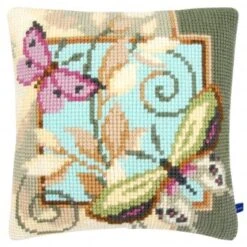 Vervaco PN-0154959 Kreuzstichkissen 2 Schmetterlinge