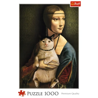 Trefl 10663 Frau Mit Katze 1000 Teile Puzzle 5 Trefl 10663 Frau Mit Katze 1000 Teile Puzzle – Bild 3