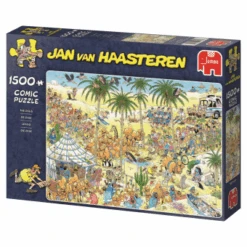 Jumbo 19059 Jan Van Haasteren Die Oase 1500 Teile Puzzle -Berühmter Spielzeug Geschäft 19059 linksansicht