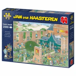 JUMBO 20023 Jan Van Haasteren Der Kunstmarkt 2000 Teile Puzzle -Berühmter Spielzeug Geschäft 20023 linksansicht