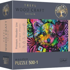 Trefl 20160 Wood Craft Dean Russo Bunter Welpe 500+1 Holzpuzzle
