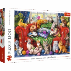 Trefl 26198 Marcello Corti Katzen Auf Dem Sofa 1500 Teile Puzzle