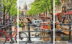 Schipper 609260812 Malen Nach Zahlen Triptychon Amsterdam -Berühmter Spielzeug Geschäft 609260812 amsterdam orahmen 075 motiv