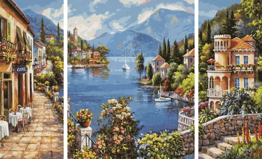 Schipper 609260818 Malen Nach Zahlen Triptychon Lago Romantico 4 Schipper 609260818 Malen Nach Zahlen Triptychon Lago Romantico – Bild 2