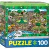 Eurographics 6100-0542 Ein Tag Im Zoo 100 Teile Puzzle -Berühmter Spielzeug Geschäft 6100 0542
