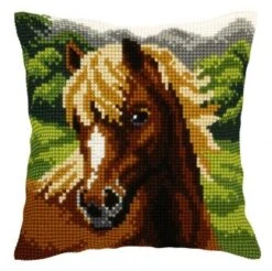 Orchidea 9549 Kreuzstichkissen Braunes Pferd