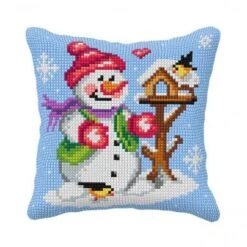 Orchidea 99027 Kreuzstichkissenpackung Schneemann Mit Vogel