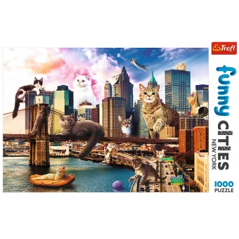 Trefl 10595 Funny Cities Katzen In New York 1000 Teile Puzzle 5 Trefl 10595 Funny Cities Katzen In New York 1000 Teile Puzzle – Bild 3