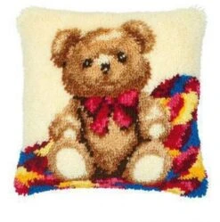 Vervaco PN-0014124 Knüpfkissen Teddy Bär