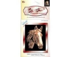 Pferdeporträt Kupfer Kratzbild Scraper