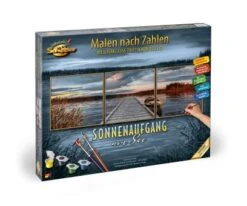 Schipper 609470754 Malen Nach Zahlen Sonnenaufgang Am See 120x40cm
