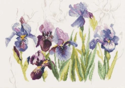 Lanarte PN-0008027 Blaue Blumen Irisses Kreuzstichpackung