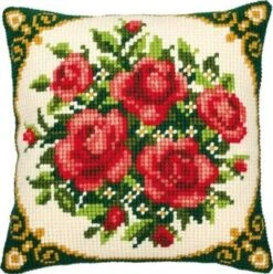 Vervaco PN-0008577 Kreuzstichkissen Rosen