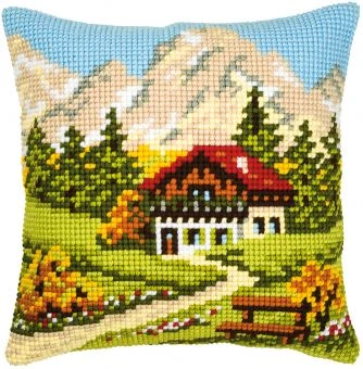 Vervaco PN-0008600 Stickkissen Motiv Berghütte 3 Vervaco PN-0008600 Stickkissen Motiv Berghütte