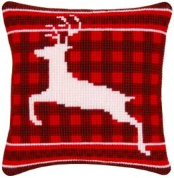 Vervaco PN-0145586 Kreuzstichkissenpackung Springendes Rentier