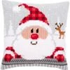 Vervaco PN-0148061 Kreuzstichkissen Nikolaus Mit Karierter Mütze -Berühmter Spielzeug Geschäft pn 0148061