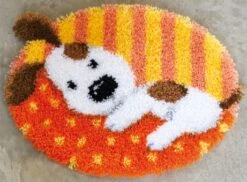 Vervaco PN-0148311 Knüpfteppich Weisses Hündchen