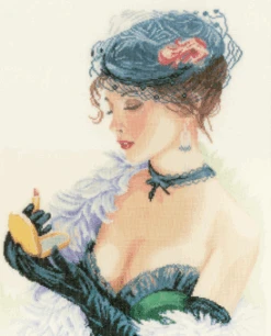 Lanarte PN-0154332 Lady Mit Lippenstift Kreuzstichpackung