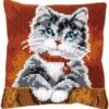 Vervaco PN-0155353 Kreuzstichkissen Katze Mit Halsband -Berühmter Spielzeug Geschäft pn 0155353