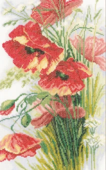 Lanarte PN-0156301 Mohnblumen Kreuzstichpackung