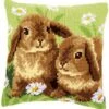 Vervaco PN-0162709 Kreuzstichkissen Zwei Kaninchen -Berühmter Spielzeug Geschäft pn 0162709