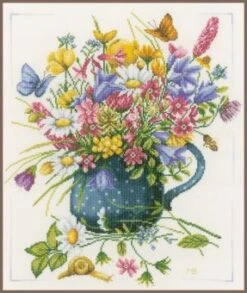 Lanarte PN-0164074 Blumen In Vase Kreuzstichpackung