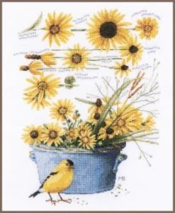 Lanarte PN-0172914 Helianthus Sonnenblumen Kreuzstichpackung