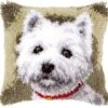 Vervaco PN-0145648 Knüpfkissen Hund Westie -Berühmter Spielzeug Geschäft pn0145648